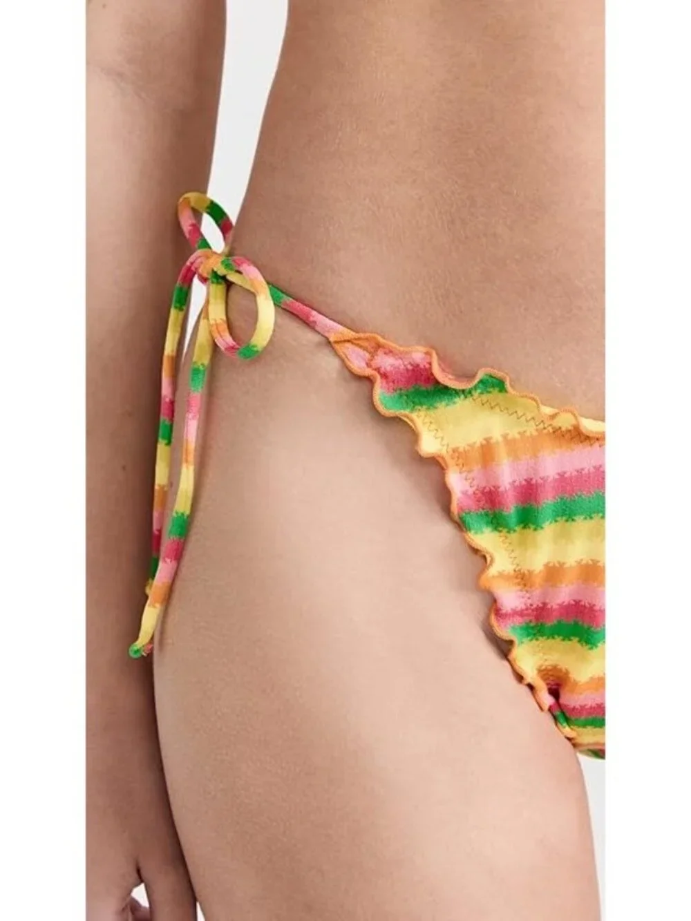 L*Space Women's Roger Bitsy Bikini Bottoms in Under The Sun Stripe New